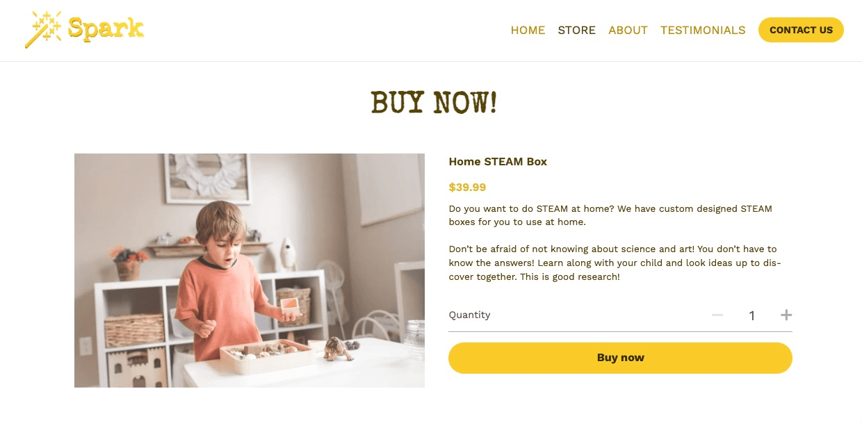 null Sparks: Strikingly's Ecommerce Feature